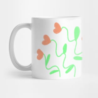 Orange green heart watercolor art Mug